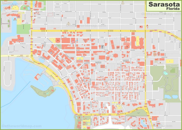 Sarasota city center map