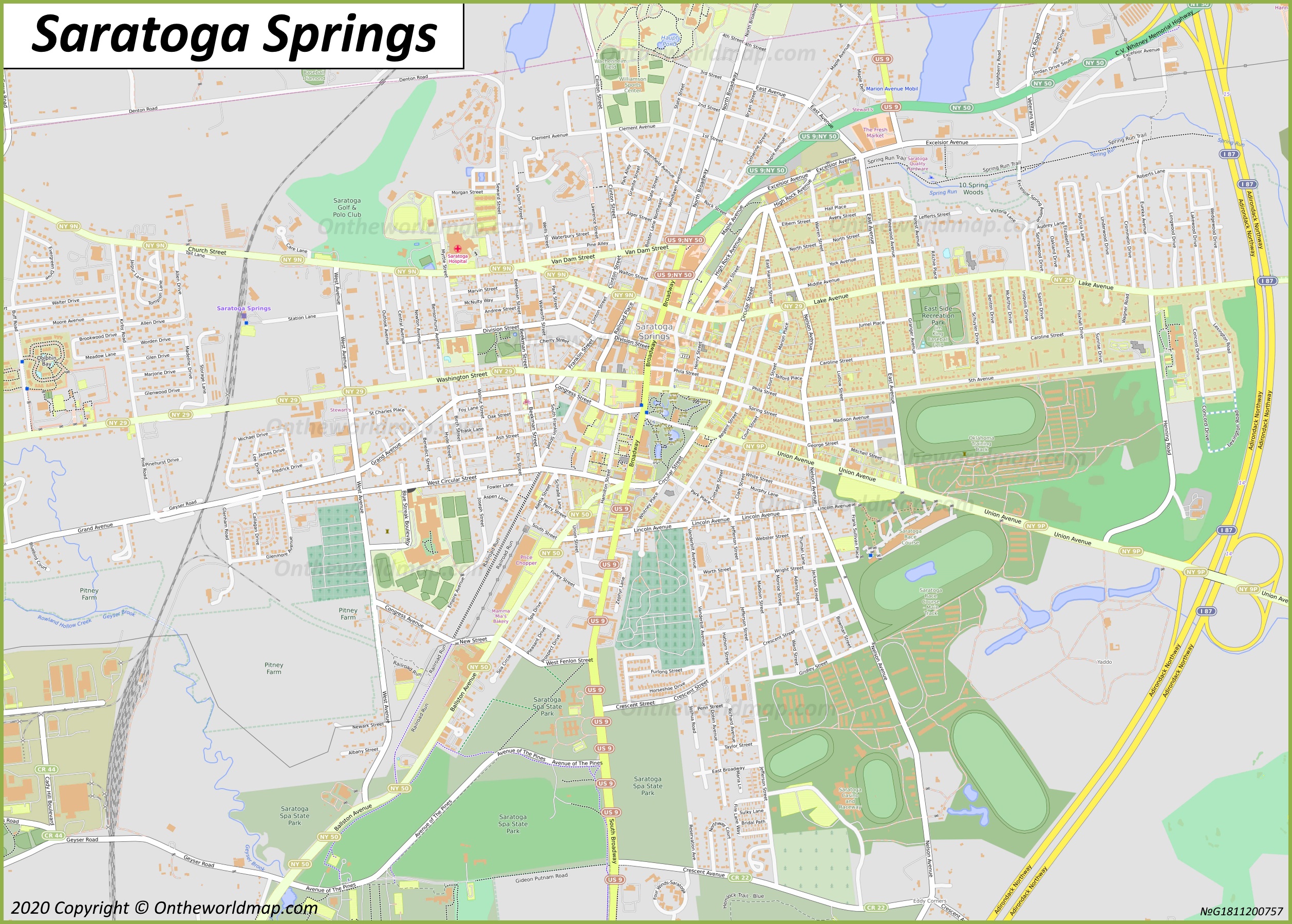 Detailed Map Of Saratoga Springs 