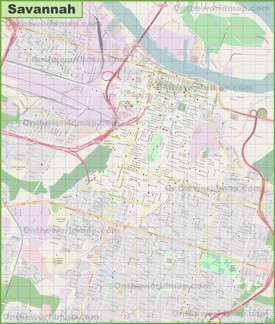 Large detailed map of Savannah