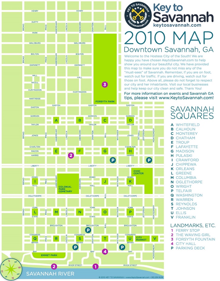 Savannah downtown map