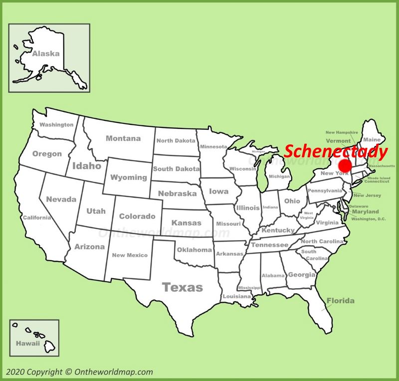 Schenectady location on the U.S. Map