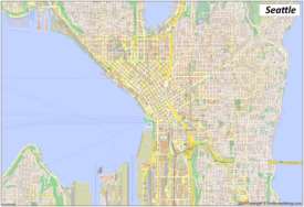 Large detailed street map of Seattle
