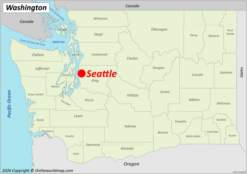 Seattle Location On The Washington Map