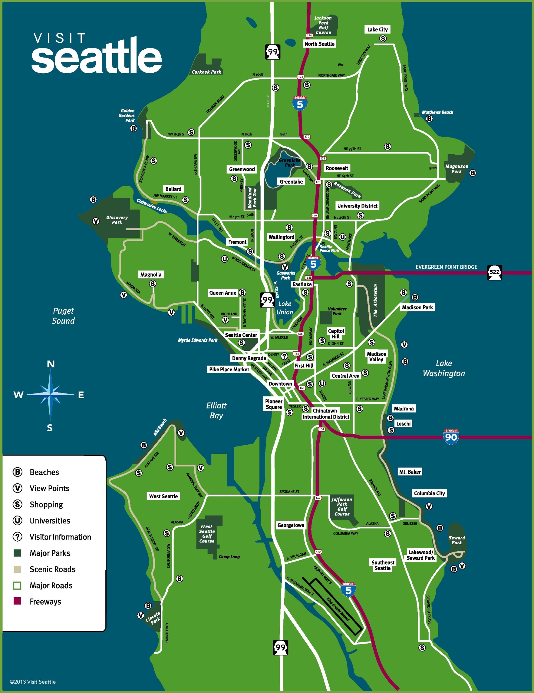 Seattle Neighborhood Map Ontheworldmap Com   Seattle Neighborhood Map 