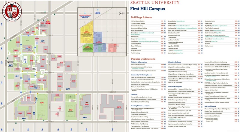 Seattle University First Hill Campus Map