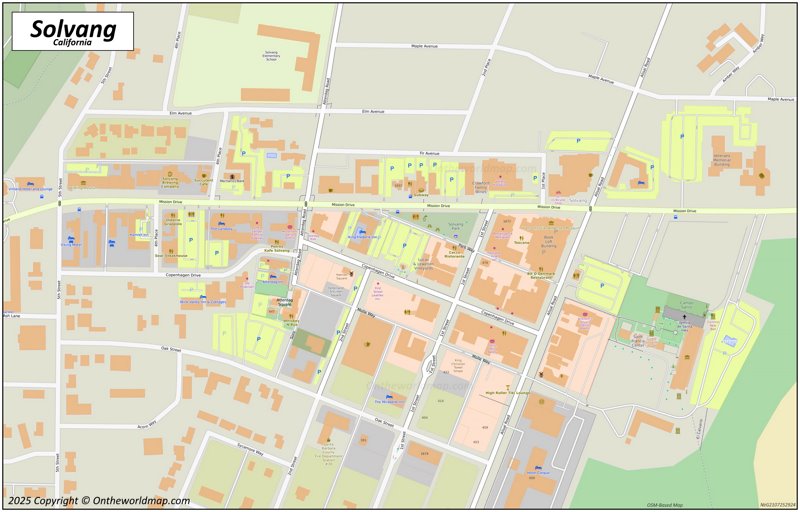 Map of Downtown Solvang