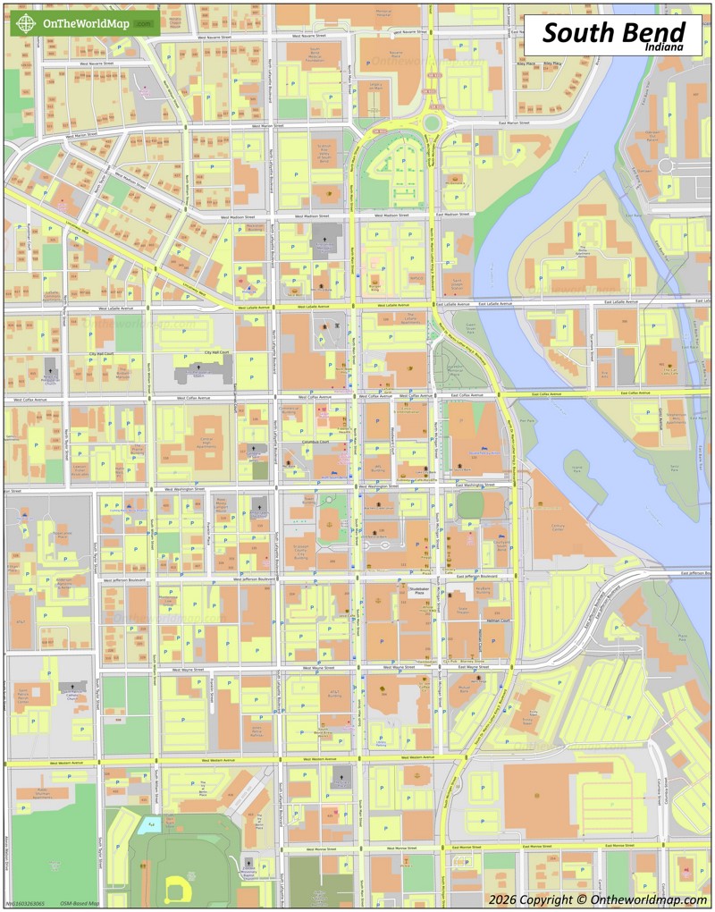 Downtown South Bend Map