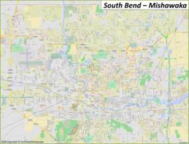 Map of South Bend–Mishawaka
