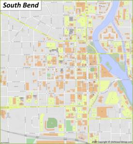 South Bend Downtown Map
