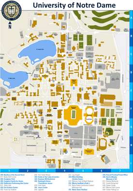 University of Notre Dame Campus Map