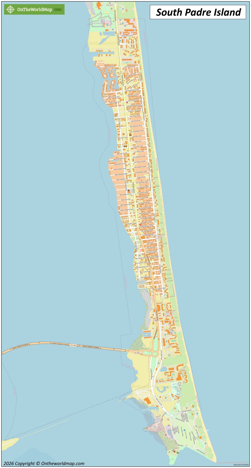 Map of South Padre Island