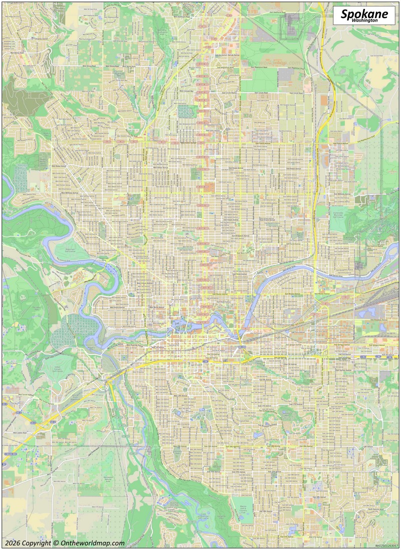 Map of Spokane