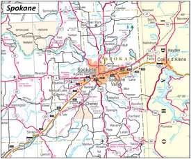 Spokane Area Map