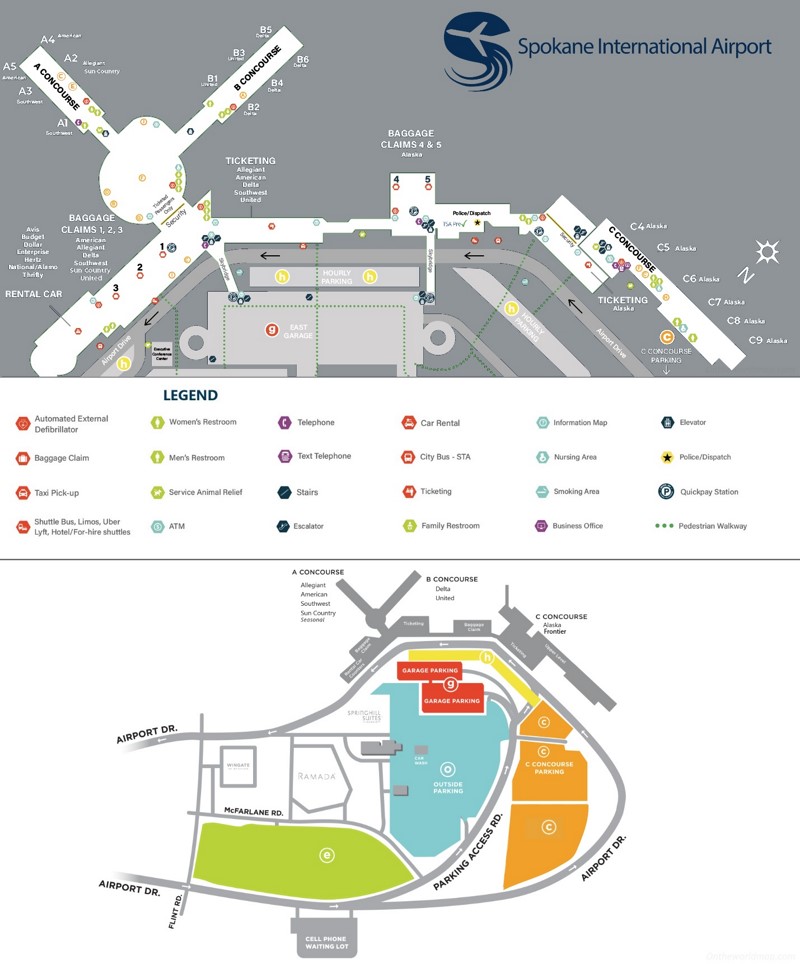 Spokane International Airport Map