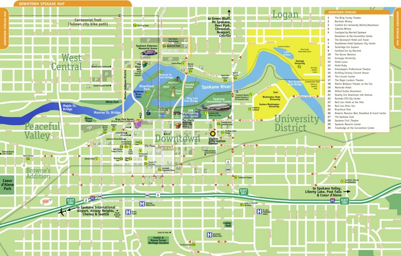 Spokane Tourist Attractions Map