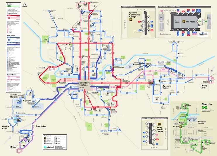 Spokane transport map
