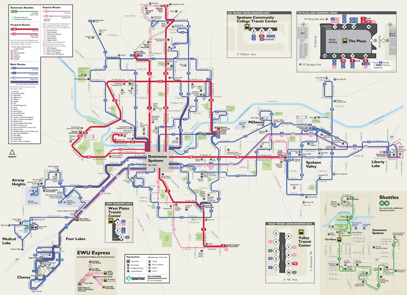 Spokane Transport Map