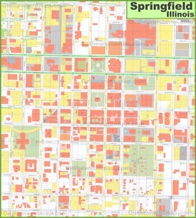 Springfield (Illinois) downtown map