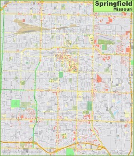 Large detailed map of Springfield (Missouri)