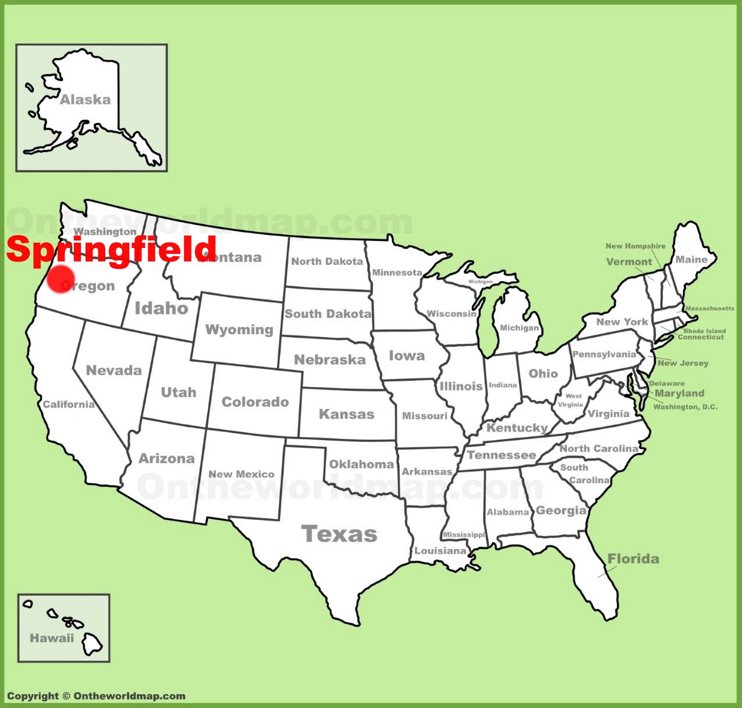 Springfield (Oregon) location on the U.S. Map