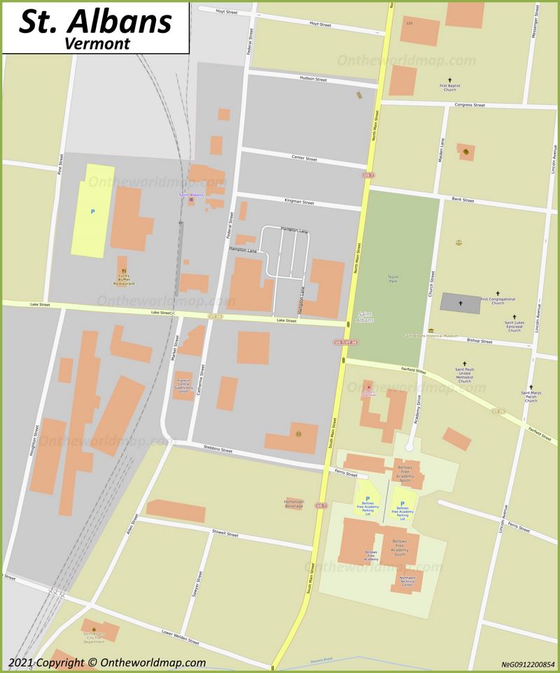 St. Albans VT Downtown Map