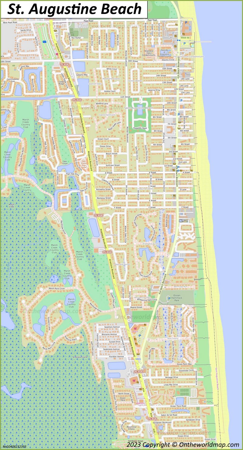 Map of St. Augustine Beach