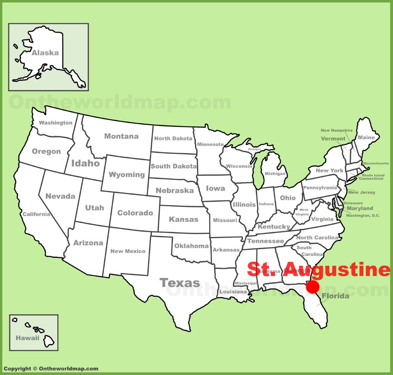 St Augustine Location On The Us Map 