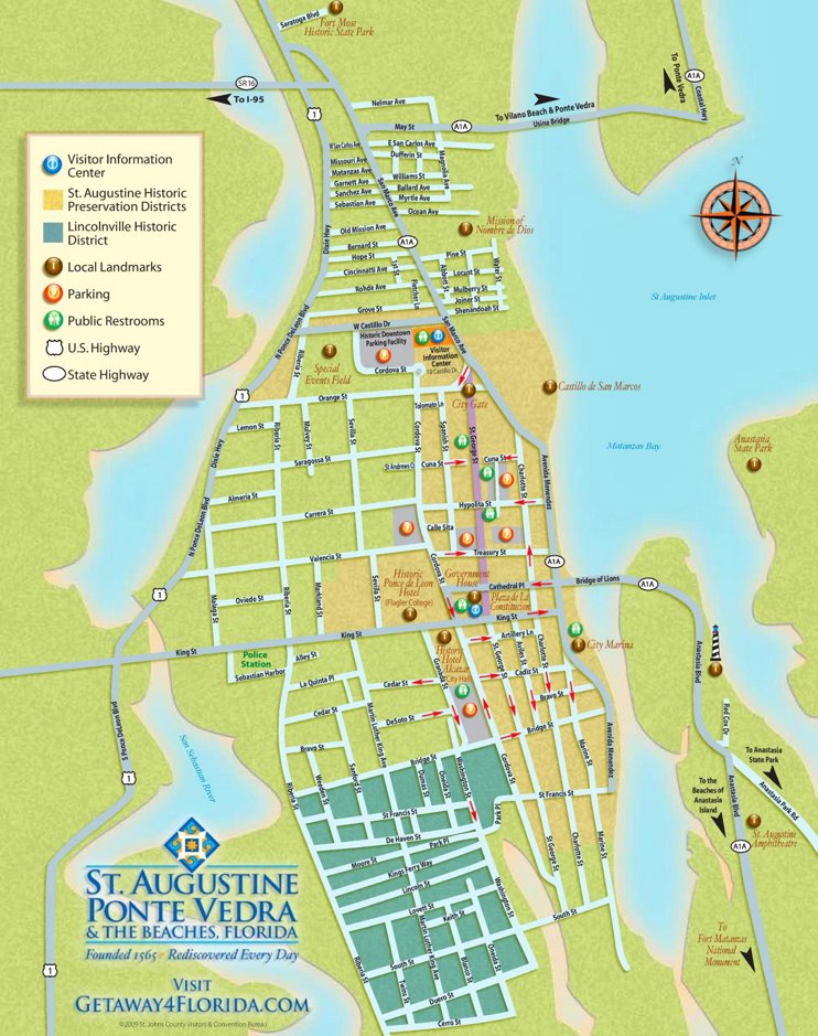 St Augustine Tourist Map