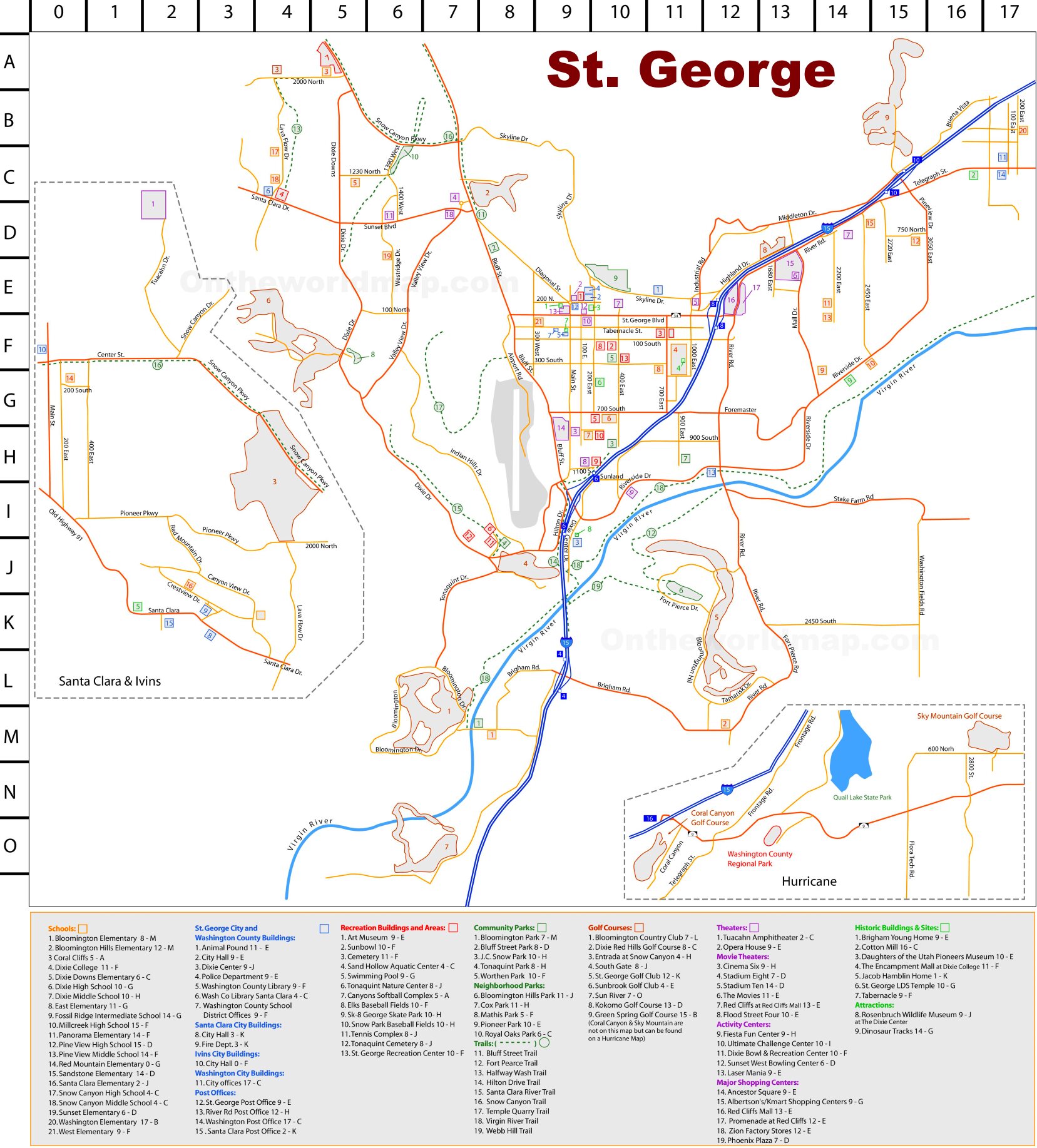 St George Tourist Map 2844