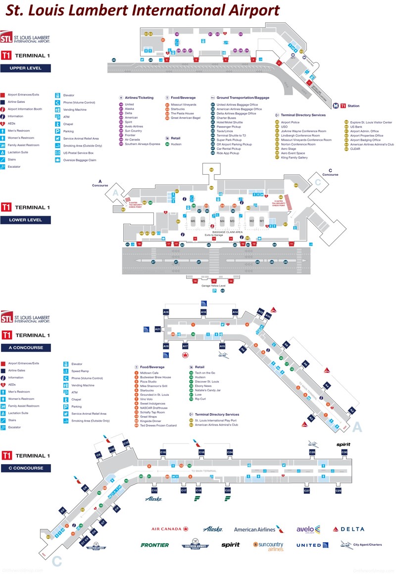 St. Louis Lambert International Airport Terminal 1 Map