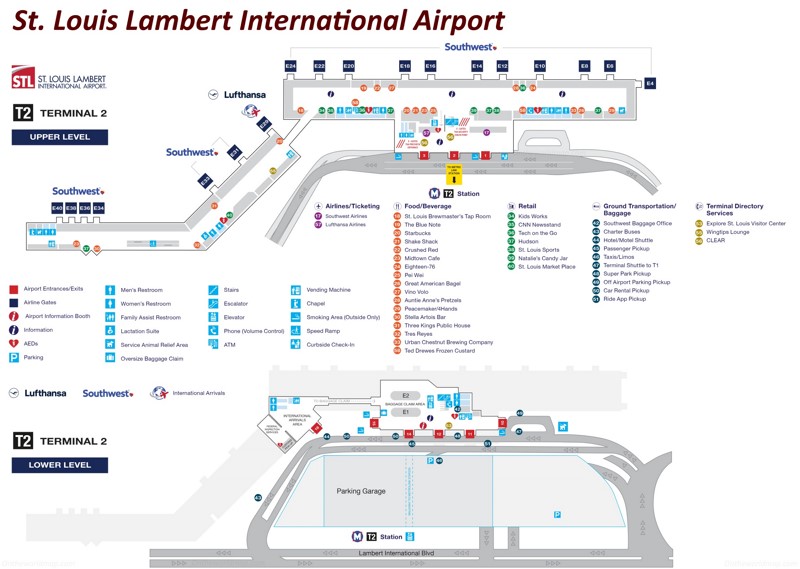 St. Louis Lambert International Airport Terminal 2 Map