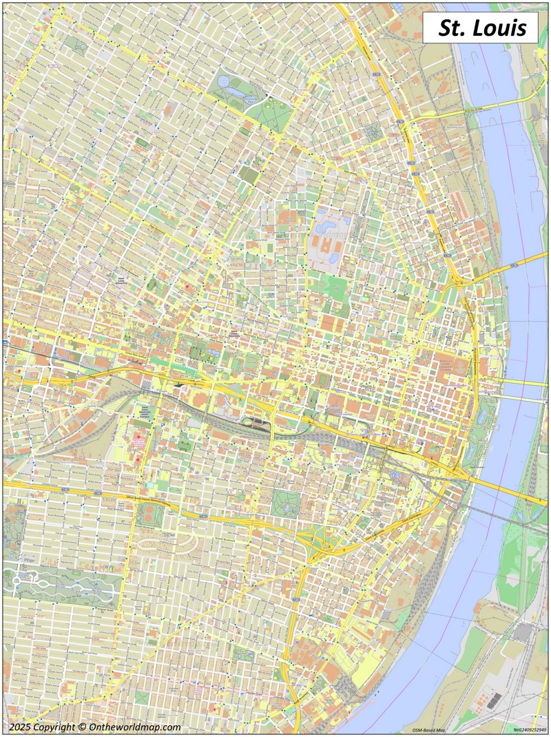 Large detailed map of St. Louis