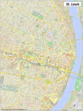 Large detailed map of St. Louis