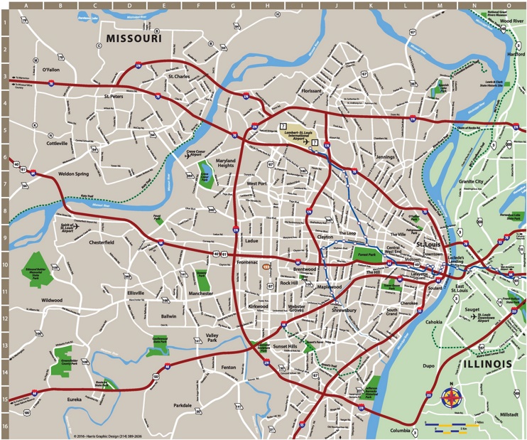 St. Louis metro area map