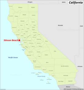 Stinson Beach Location On The California Map