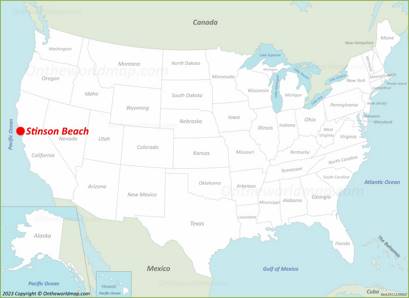 Stinson Beach Location on the USA Map