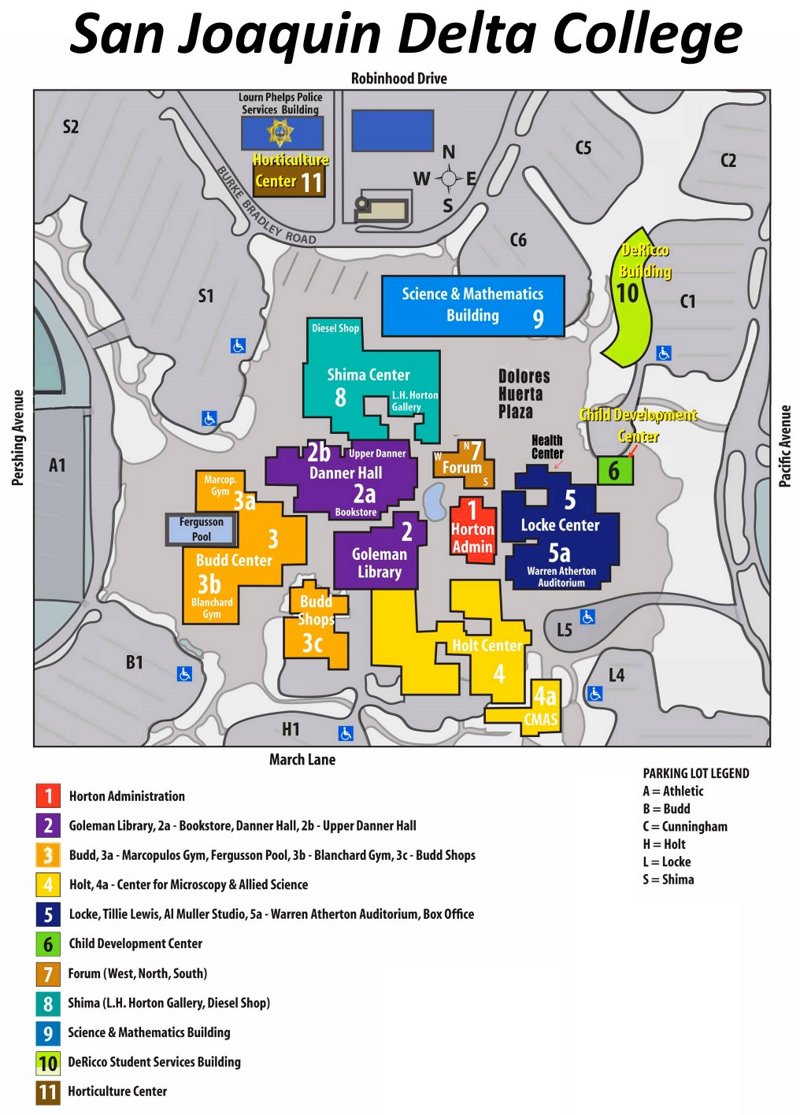 San Joaquin Delta College Campus Map - Stockton, California ...