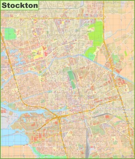 Large detailed map of Stockton