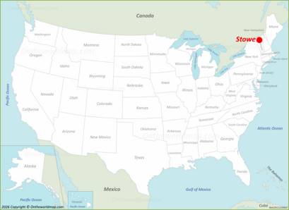 Stowe Location on the USA Map