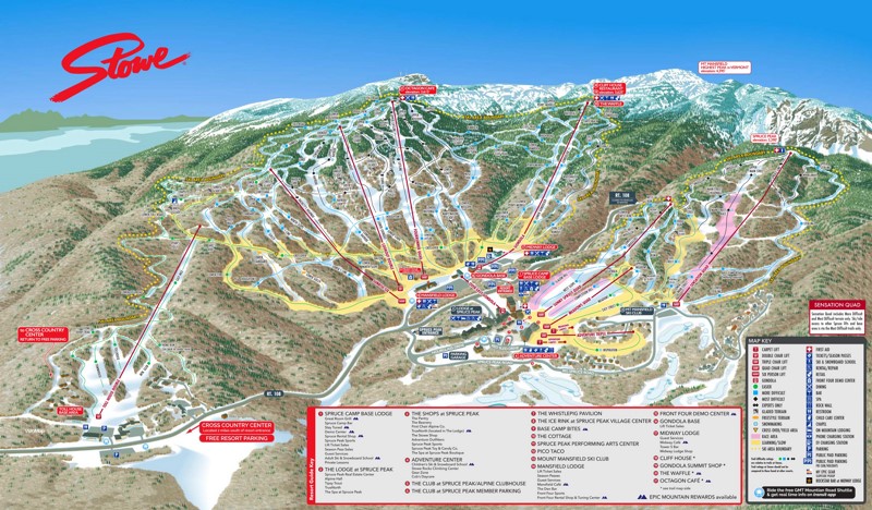 Stowe Winter Trail Map (Stowe Mountain Resort)