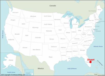 Stuart Location on the USA Map