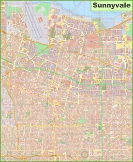 Large detailed map of Sunnyvale
