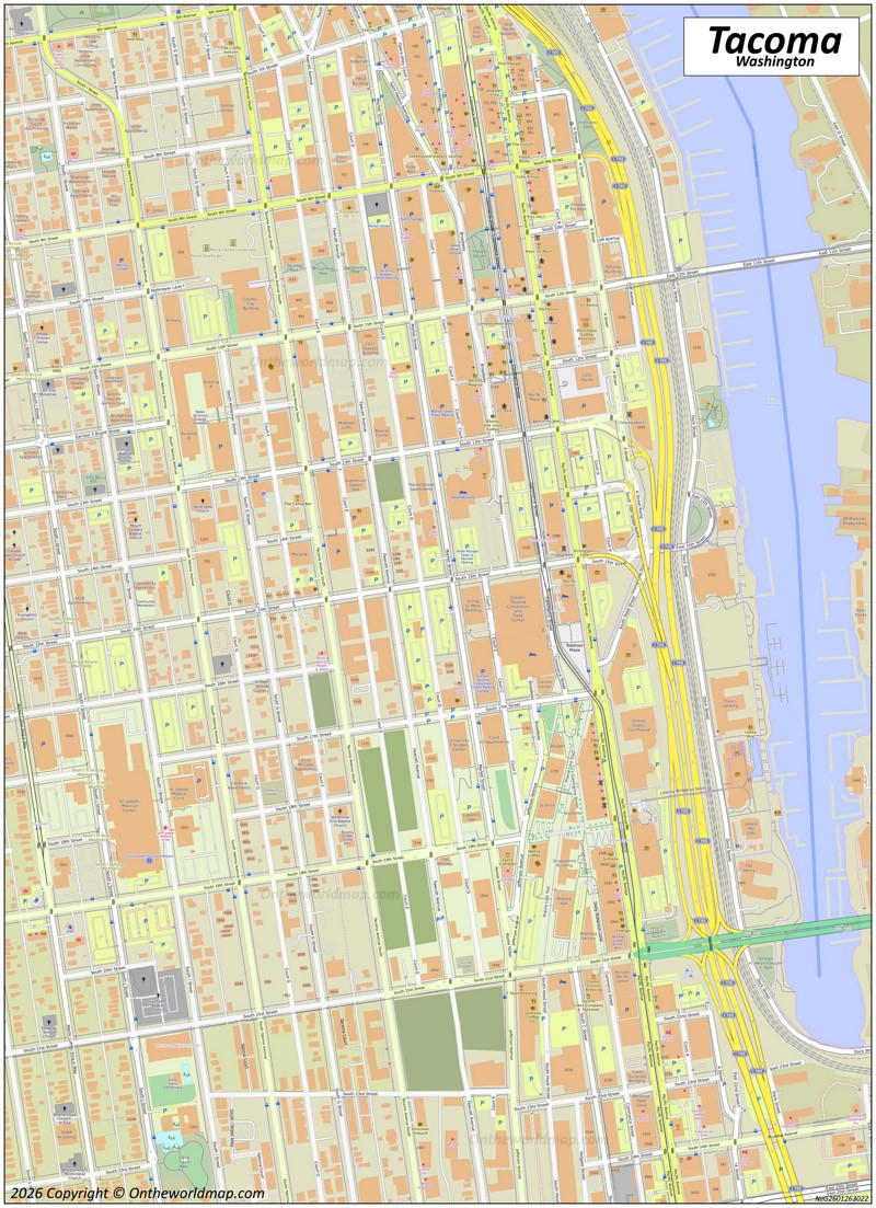 Detailed Map of Downtown Tacoma