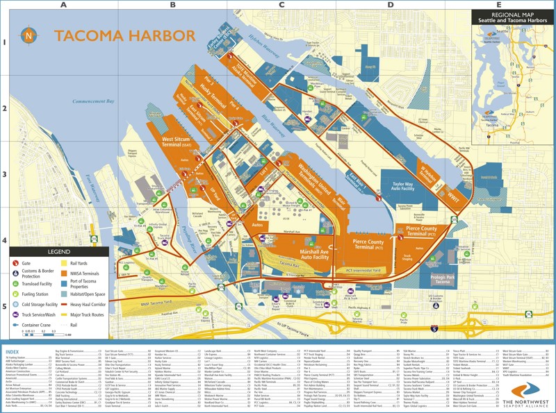 Tacoma Harbor Map - Port of Tacoma Map