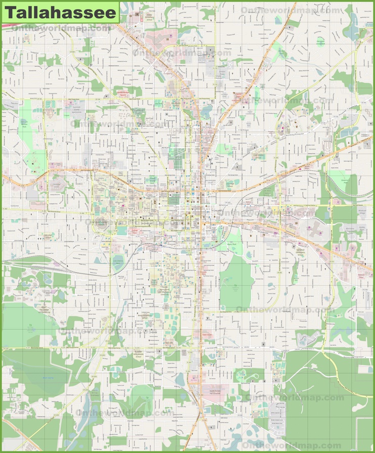 Large detailed map of Tallahassee