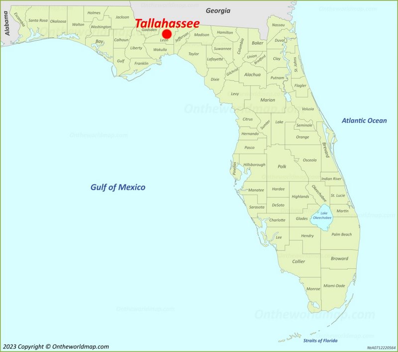 Tallahassee Location On The Florida Map