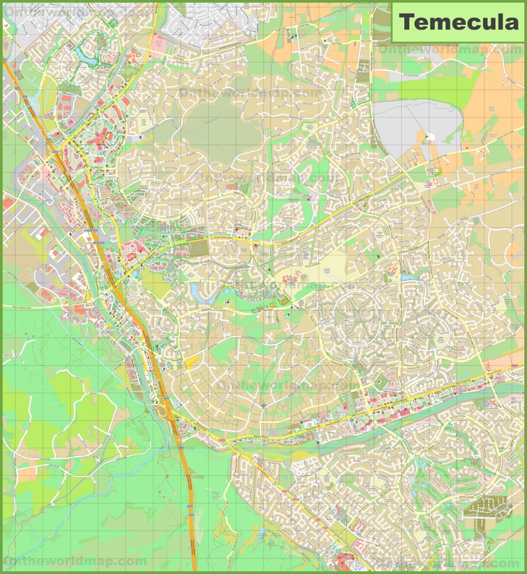 Large detailed map of Temecula