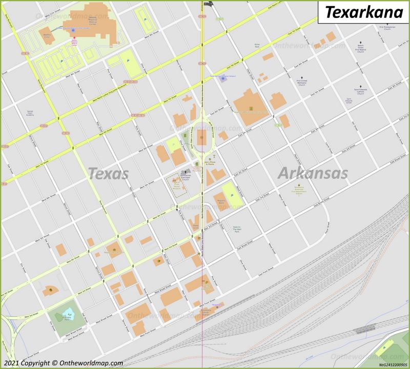 Texarkana Downtown Map