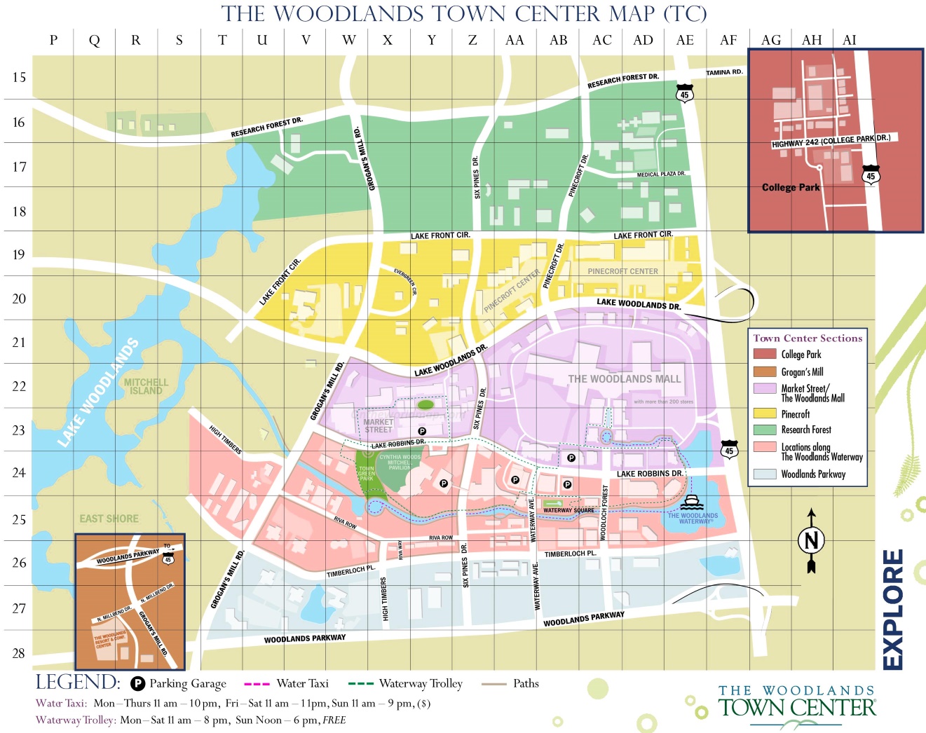 The Woodlands Town Center Map