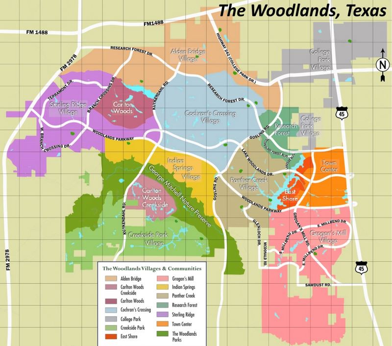 The Woodlands Village Map